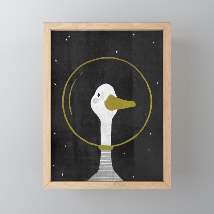 Space Goose Framed Mini Art Print