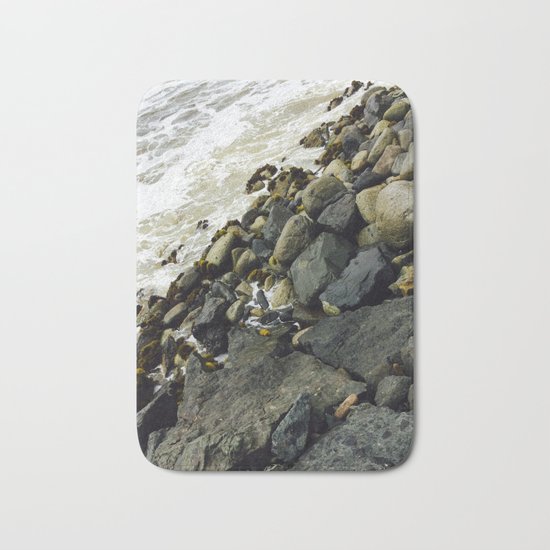Rocks from a dock Bath Mat