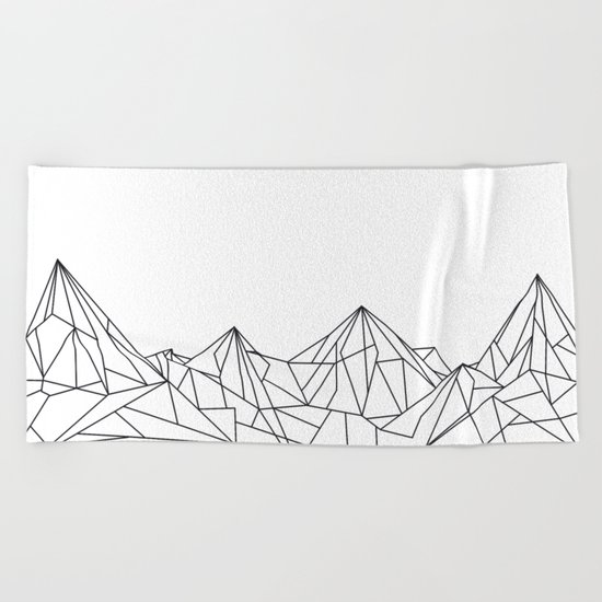 Night Court Mountain Design Beach Towel