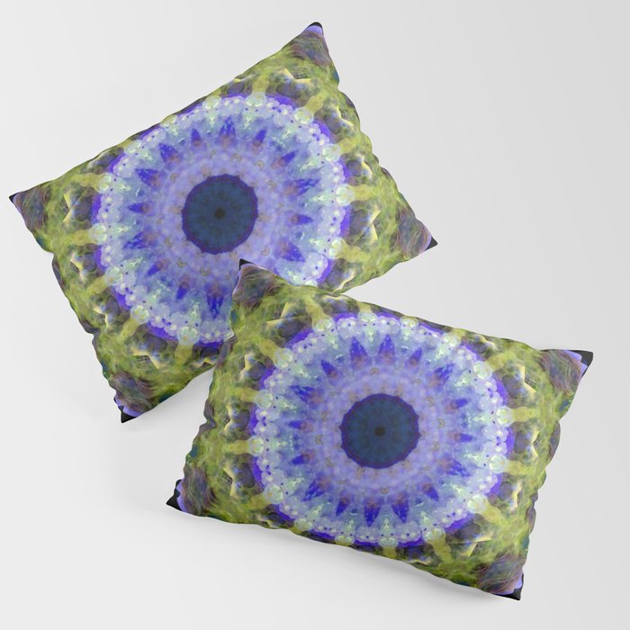 Purple And Green Healing Aura Chakra Mandala Art  Pillow Sham