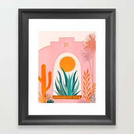 The Day Begins / Desert Garden Landscape Framed Art Print