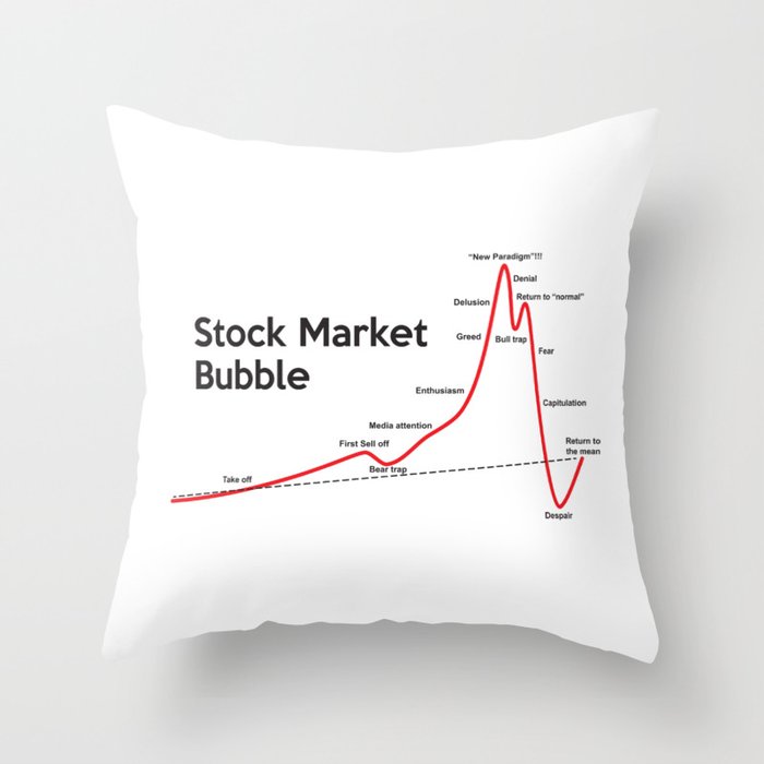 Stock Market Bubble Throw Pillow