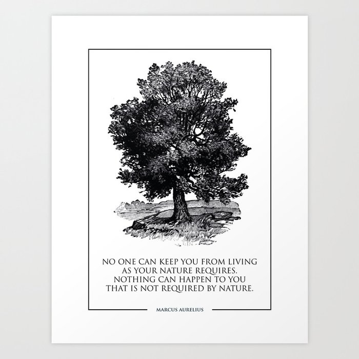 Marcus Aurelius quote, everything happening is natural, stoic wall art, motivational wall  Art Print