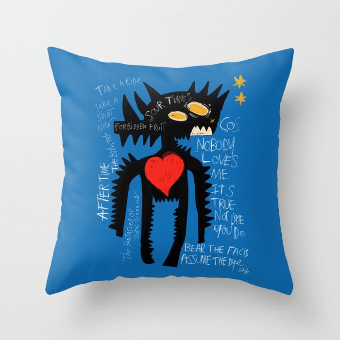 Blue Man Jazz Throw Pillow