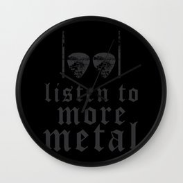 Music Listen To More Heavy Metal Guitar Picks Drumsticks Wall Clock