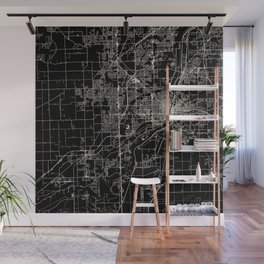 Joliet, USA - black and white city map Wall Mural