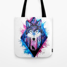 Mystical wolf spiritual avatar of forest tribes Tote Bag