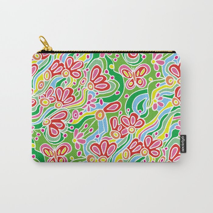 Reeling with Flowers Carry-All Pouch