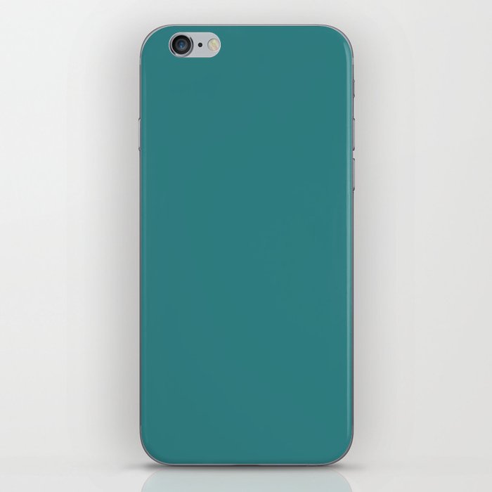 Dark Teal Gray Solid Color Pantone Green-Blue Slate 17-5117 TCX Shades of Blue-green Hues iPhone Skin