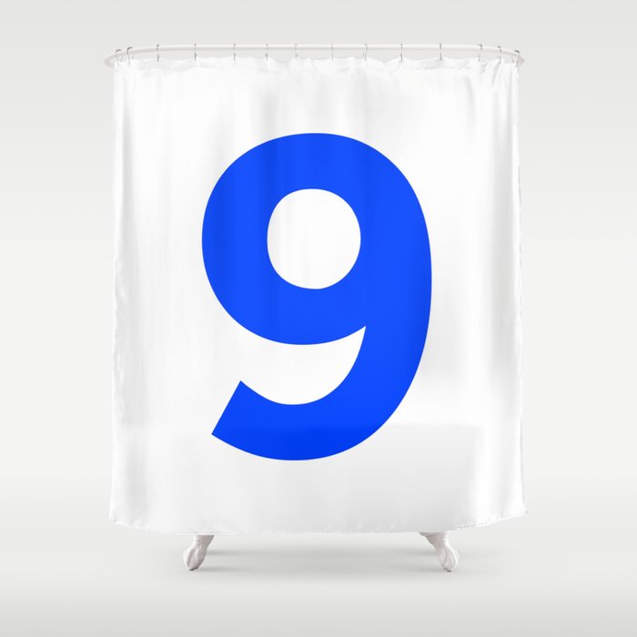 Number 9 (Blue & White) Shower Curtain