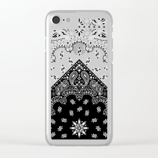 black and white bandana Clear iPhone Case