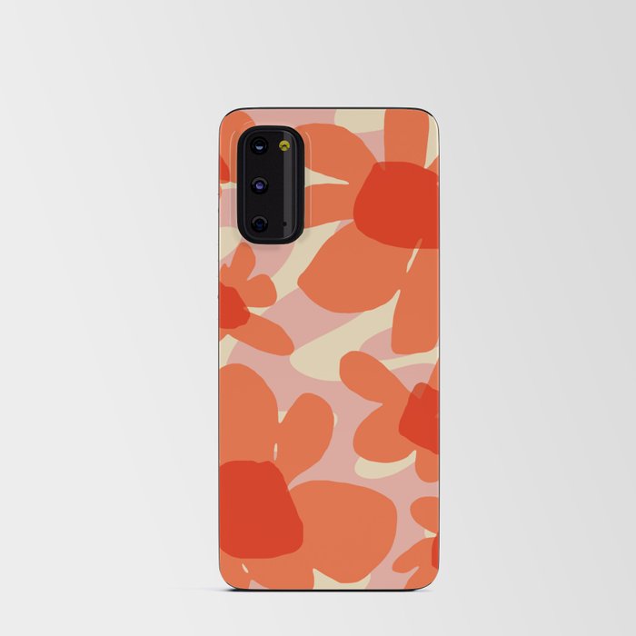 Cute Cartoonish Flowers on Wavy Background  Android Card Case