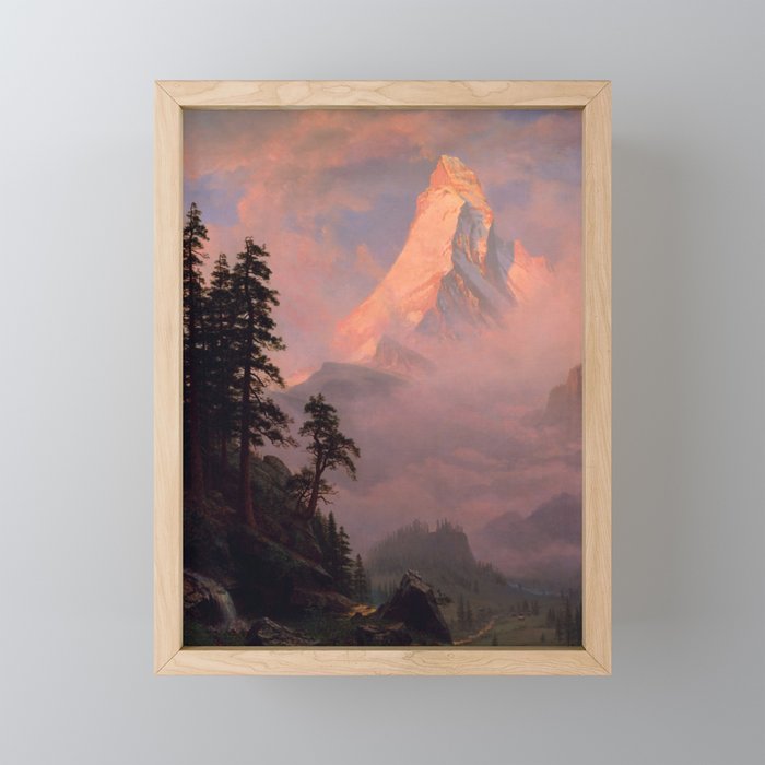 Sunrise on the Matterhorn - Albert Bierstadt Framed Mini Art Print