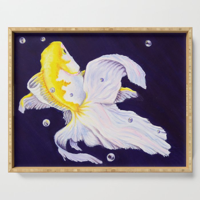 Fancy Goldfish Sagittarius Zodiac Painting Serving Tray