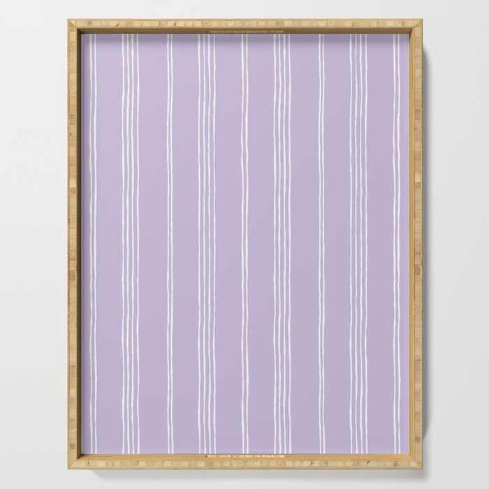 Boho Stripe Pattern Soft Lilac Serving Tray