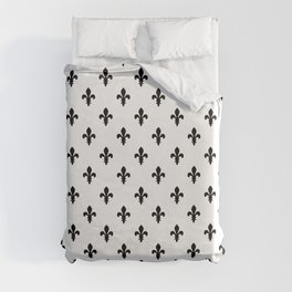 Fleur-de-Lis (Black & White Pattern) Duvet Cover