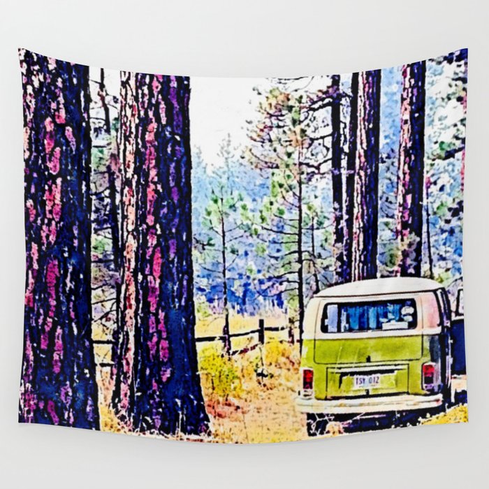 Van in The Woods Wall Tapestry
