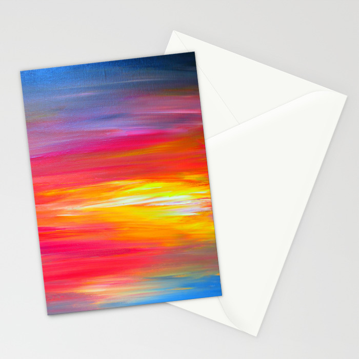 Bright Horizons Bold Colorful Rainbow Pink Yellow Blue Abstract