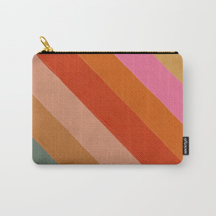 Diagonal Color Blocking – Retro Palette Carry-All Pouch