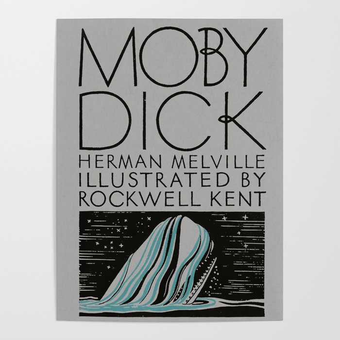 Herman Melville - Moby Dick (Grey) Poster by book merch