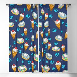 Cats and desserts pattern Blackout Curtain