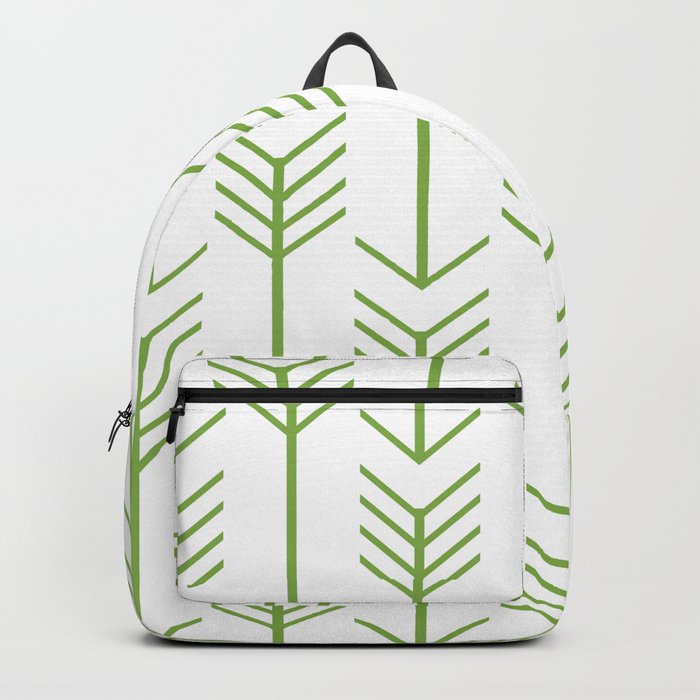 Green Arrows on White Backpack