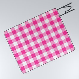 Classic Check - hot pink Picnic Blanket