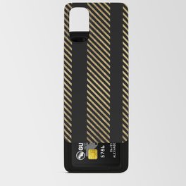 Modern Minimalist Black Gold Geometric Stripes Android Card Case