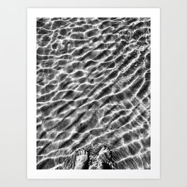 Ripple effect Art Print | Abstract, Quantum, Pattern, Water, Sea, Digital, Bw, Toes, Sun, Waves 