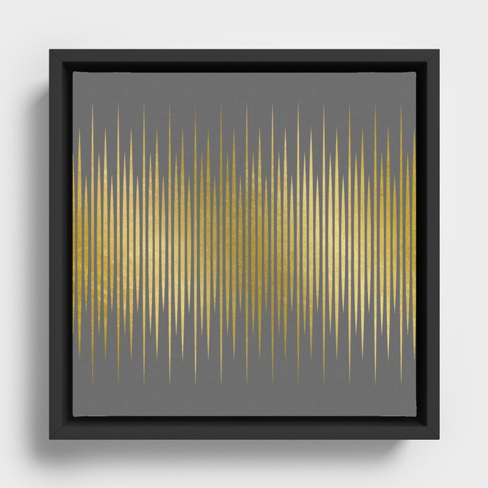 Linear Grey & Gold Framed Canvas