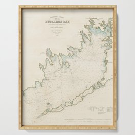 Vintage Map of Buzzards Bay MA (1876) Serving Tray