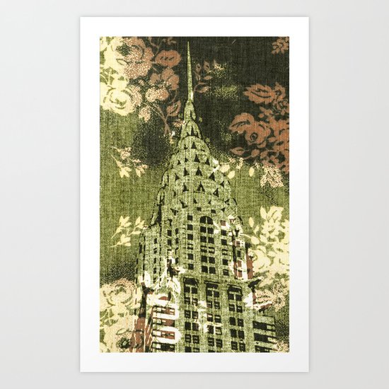 The Chrysler Building in Green Art Print