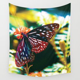 Exotic Black Spotted Butterfly Wall Tapestry