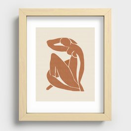 Matisse Nude Woman in Terracotta | Line Art | Abstract Art | Minimal Drawing Recessed Framed Print