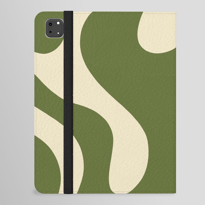 Organic Pattern Green Boho Shapes iPad Folio Case