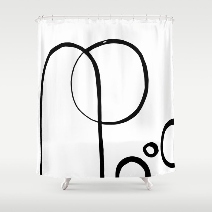 MARY ZOLES DESIGN - Abstract Black White Design Ink Illustration Art (P12 950) Shower Curtain
