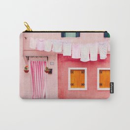 Laundry Day in Burano Italy Carry-All Pouch | Artprint, Venice, Laundry, Household, Italy, Colorful, House, Italyphotography, Color, Pastel 