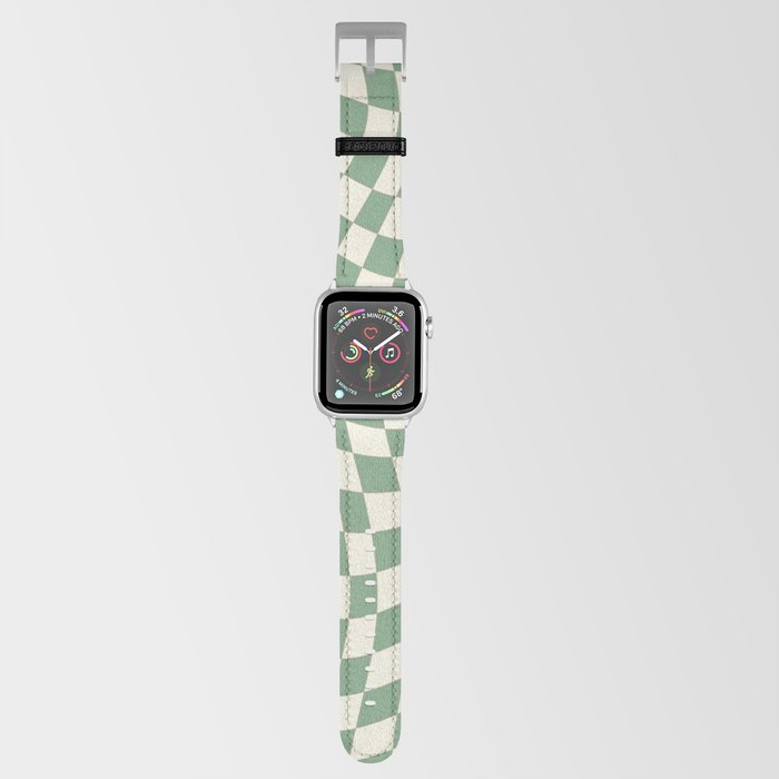 Wavy Olive Green Checks   Apple Watch Band