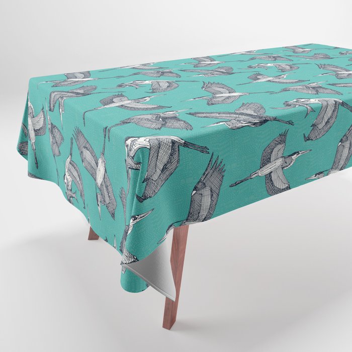 great blue herons verdigris Tablecloth by Sharon Turner Society6