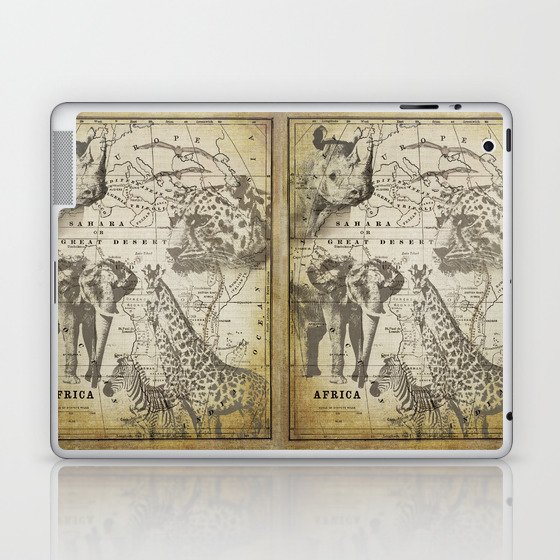 Out of Africa vintage wildlife art Laptop & iPad Skin
