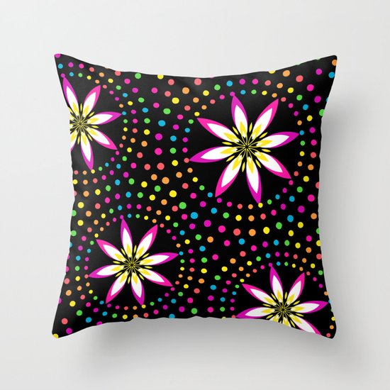 Floral Colorful Circles Throw Pillow by Looly Elzayat Society6