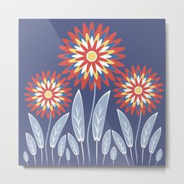 Abstract magic flowers Metal Print