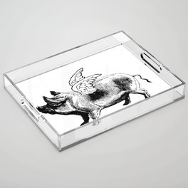 Pig with Wings | Flying Pig | When Pigs Fly | Pigs with Wings | Vintage Pig | Acrylic Tray