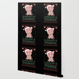 Merry Pigmas Funny Pig Christmas Pun Wallpaper