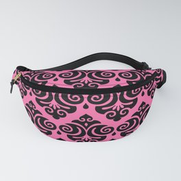 Victorian Gothic Pattern 541 Pink and Black Fanny Pack