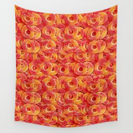 Gummy Sour Peach Rings Photo Pattern Wall Tapestry