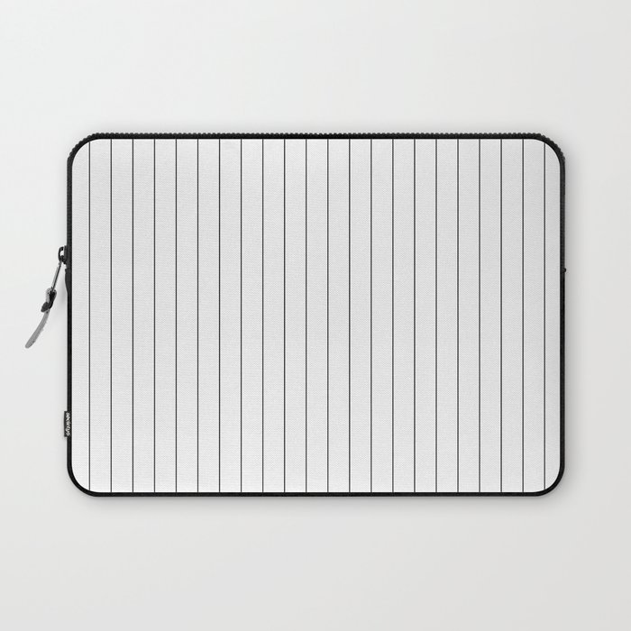 White And Black Pinstripes Lines Stripes Minimalist Stripe Line Drawing Laptop Sleeve