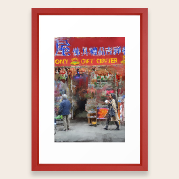Nyc Chinatown Illustration Oil Painting Acrylic Art New York City