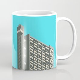 Trellick Tower London Brutalist Architecture - Cyan Coffee Mug