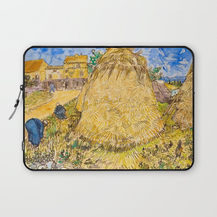 Meules de ble, Wheat Stacks, 1888 by Vincent van Gogh Laptop Sleeve